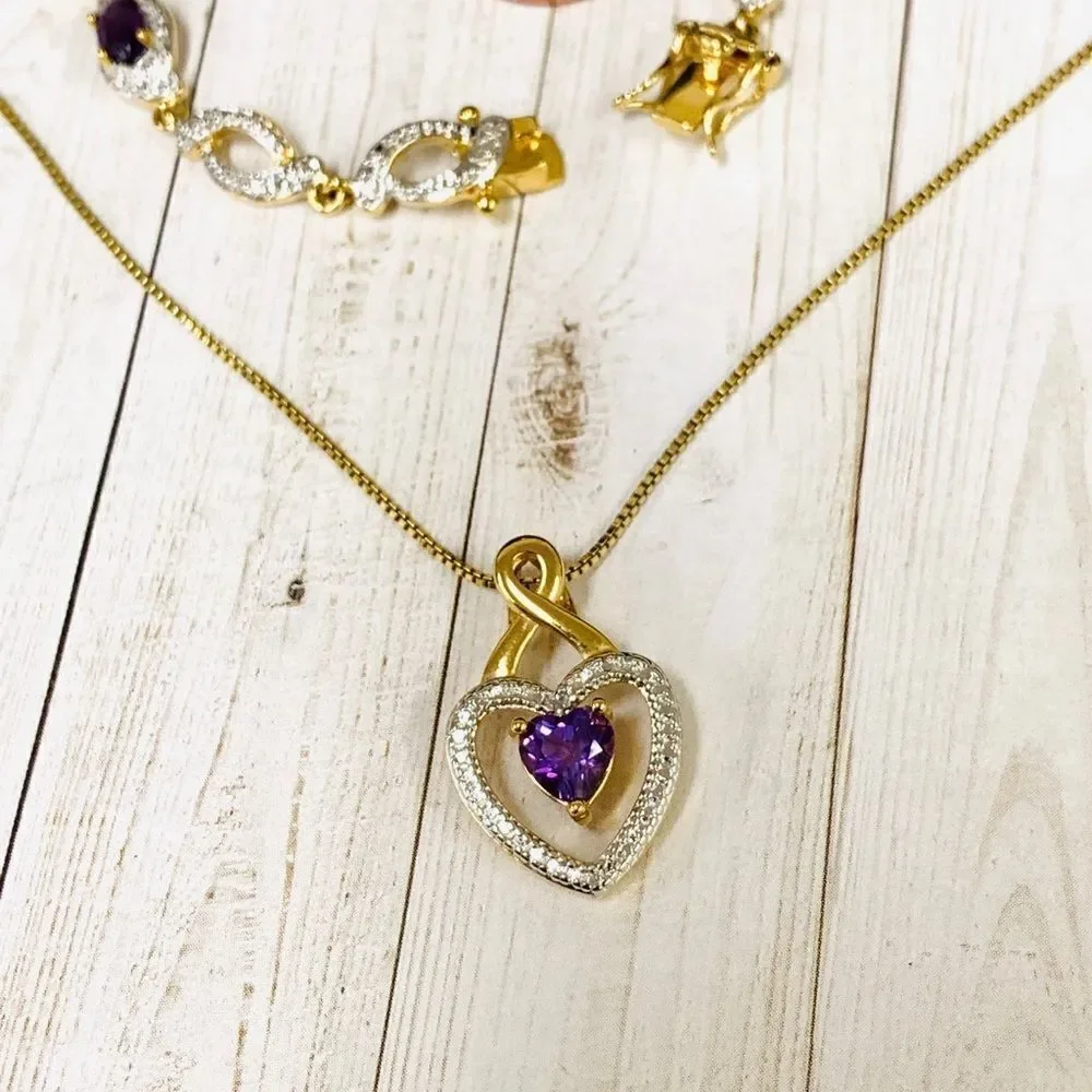 PAJ Heart Crystal Necklace and Bracelet Set‎ - Picture 2 of 5